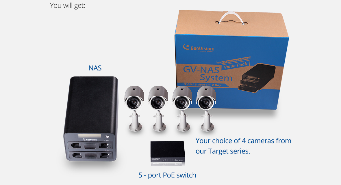 Start with an IP cam/NAS Package